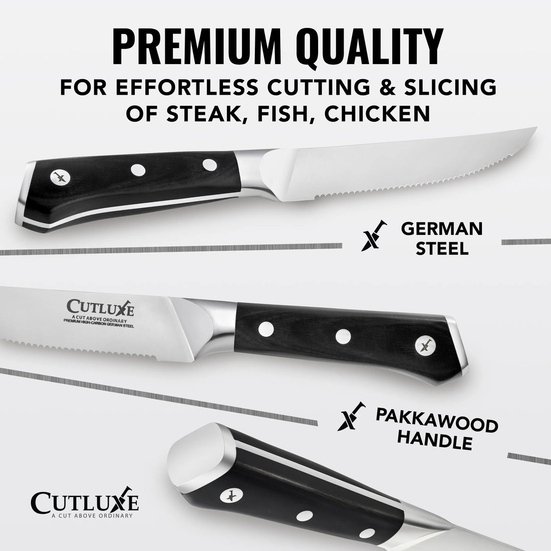 Ultra sharp 6-piece kitchen knife set with lifetime warranty, ideal for home cooks and chefs
