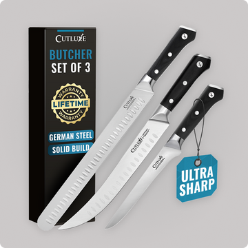 Butcher Knife Set 3-Piece | Brisket, Cimeter, Boning Knife