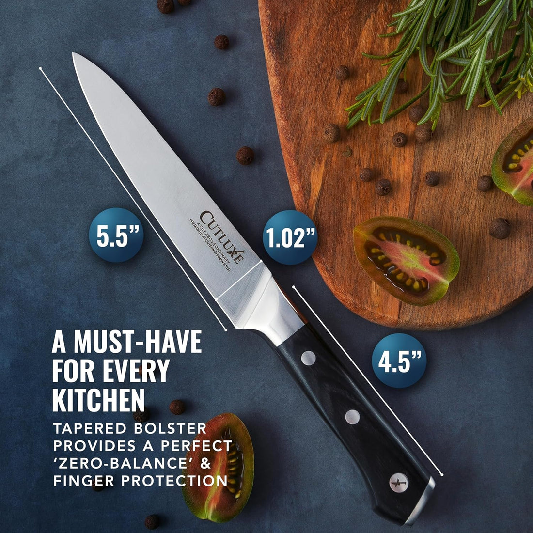 Ultra sharp German steel kitchen knife with lifetime warranty, featured on Forbes