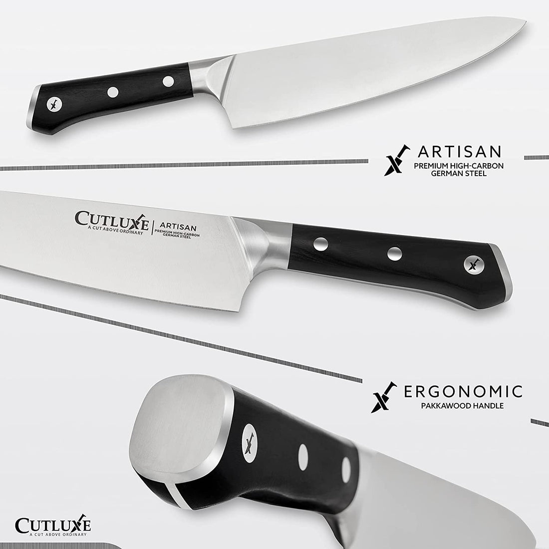Ultra sharp German steel kitchen knife with lifetime warranty, featured on Forbes